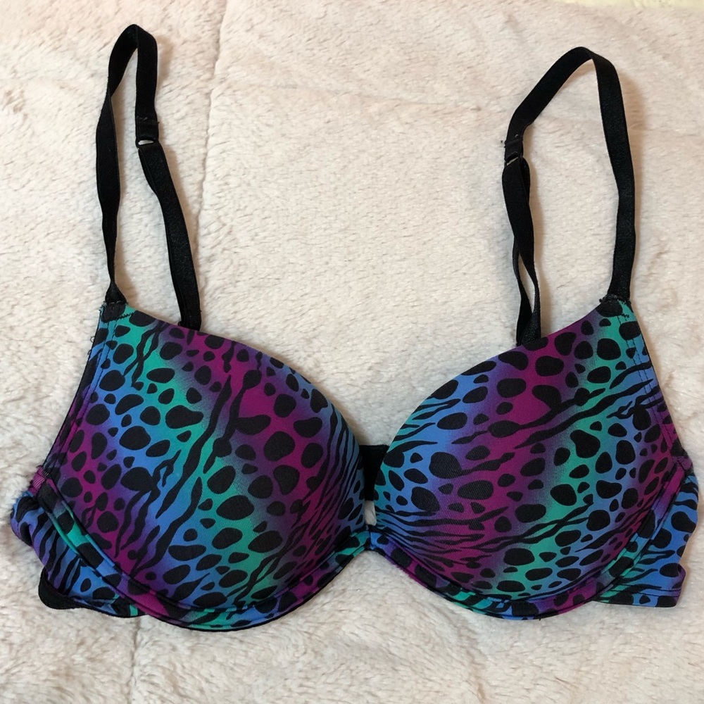 Candie’s Push Up Bra 34B Colorful Animal Print